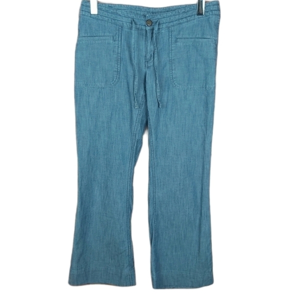 🍄3/50$🍄 The North Face chambray wide leg light pants cotton blend size 4 - Picture 1 of 8